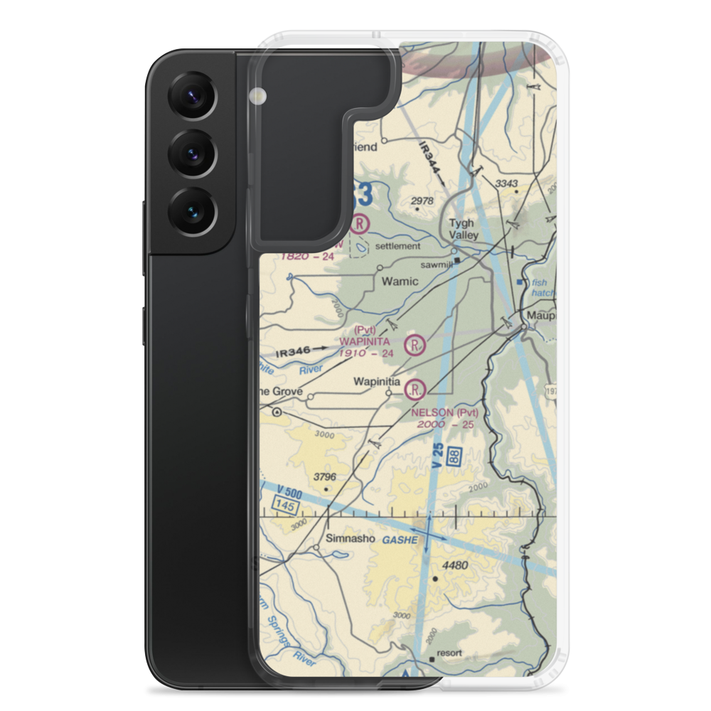 Wapinitia Airport (OR53) VFR Sectional Samsung Case Samsung Galaxy S22 Plus model shown