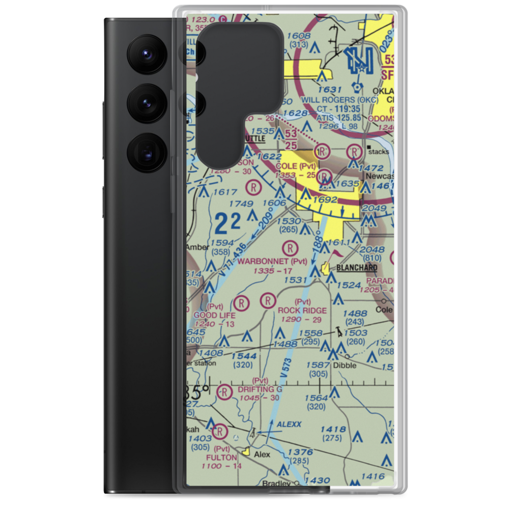 Warbonnet Airport (8OK1) VFR Sectional Samsung Case Samsung Galaxy S22 Ultra model shown