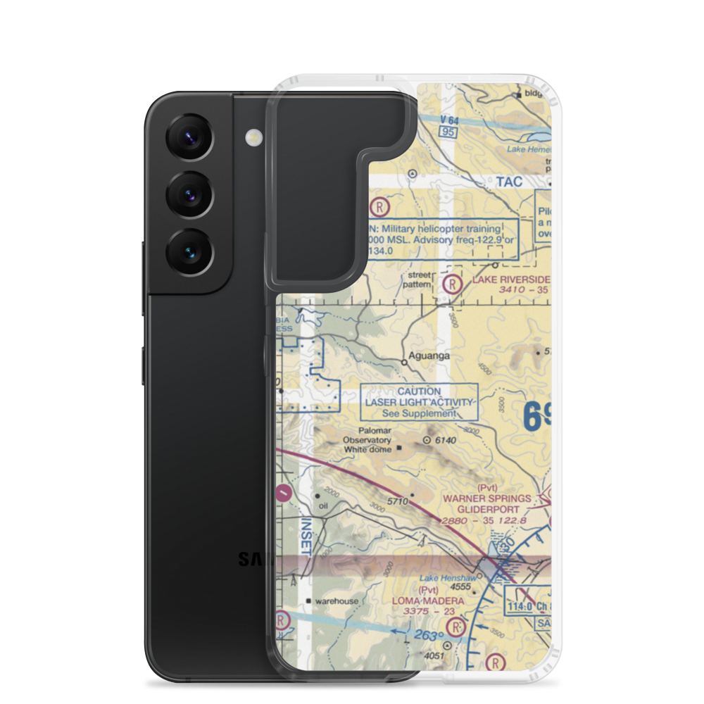 Ward Ranch Airport (0CA8) VFR Sectional Samsung Case Samsung Galaxy S22 model shown