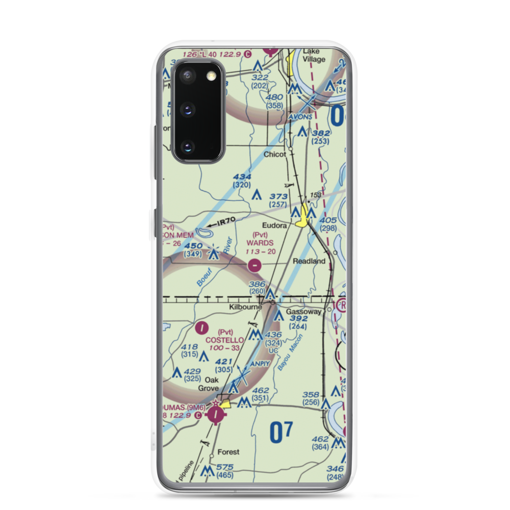Ward's Airport (7AR1) VFR Sectional Samsung Case Samsung Galaxy S20 model shown