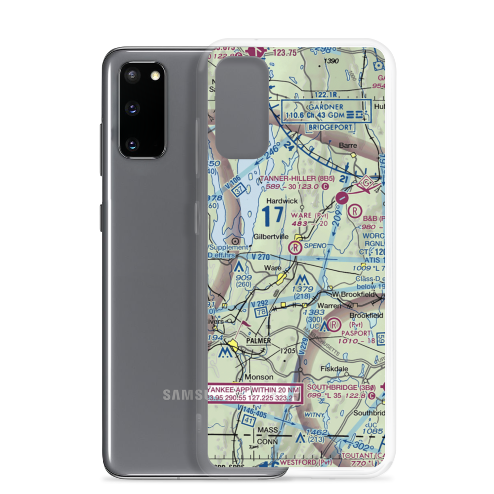 Ware Airport (MA53) VFR Sectional Samsung Case Samsung Galaxy S20 model shown