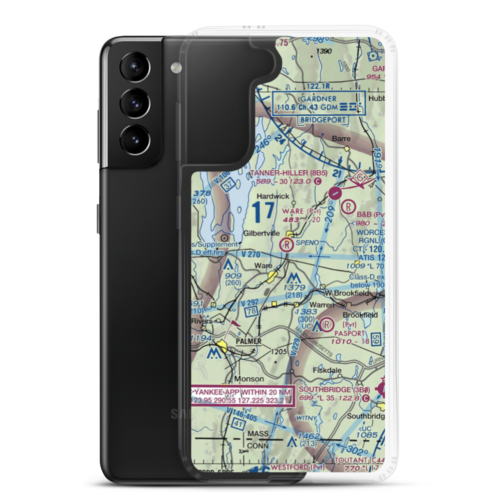 Ware Airport (UWA) VFR Sectional Samsung Case Samsung Galaxy S21 Plus model shown