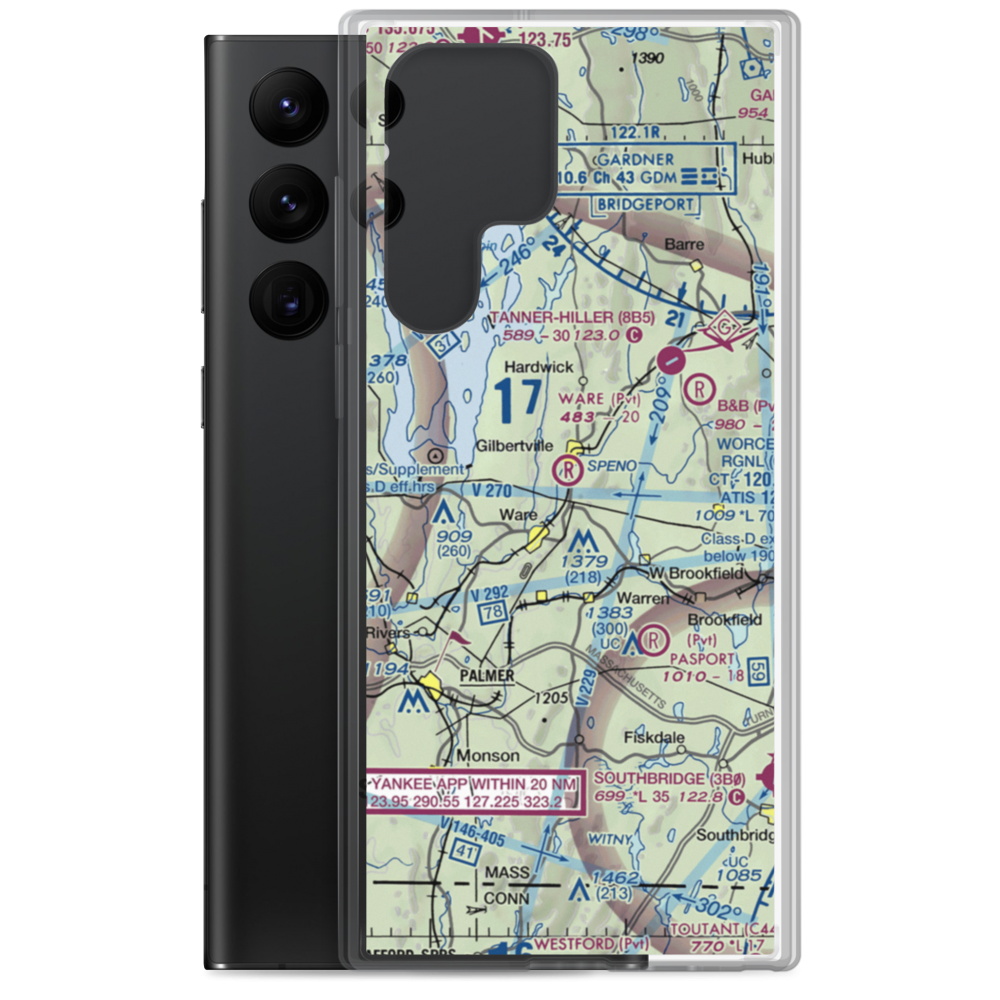 Ware Airport (UWA) VFR Sectional Samsung Case Samsung Galaxy S22 Ultra model shown