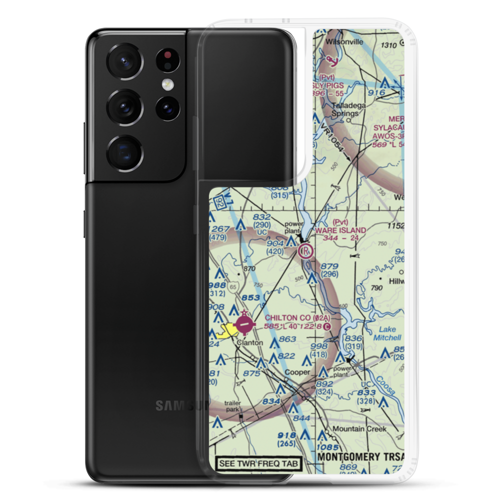Ware Island Airport (01AL) VFR Sectional Samsung Case Samsung Galaxy S21 Ultra model shown