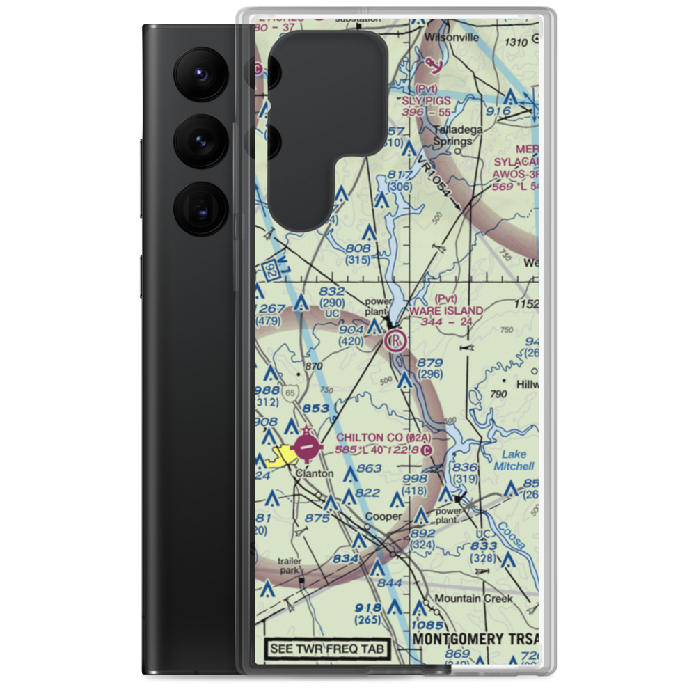 Ware Island Airport (01AL) VFR Sectional Samsung Case Samsung Galaxy S22 Ultra model shown