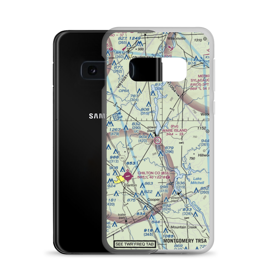 Ware Island Airport (01AL) VFR Sectional Samsung Case Samsung Galaxy S10e model shown