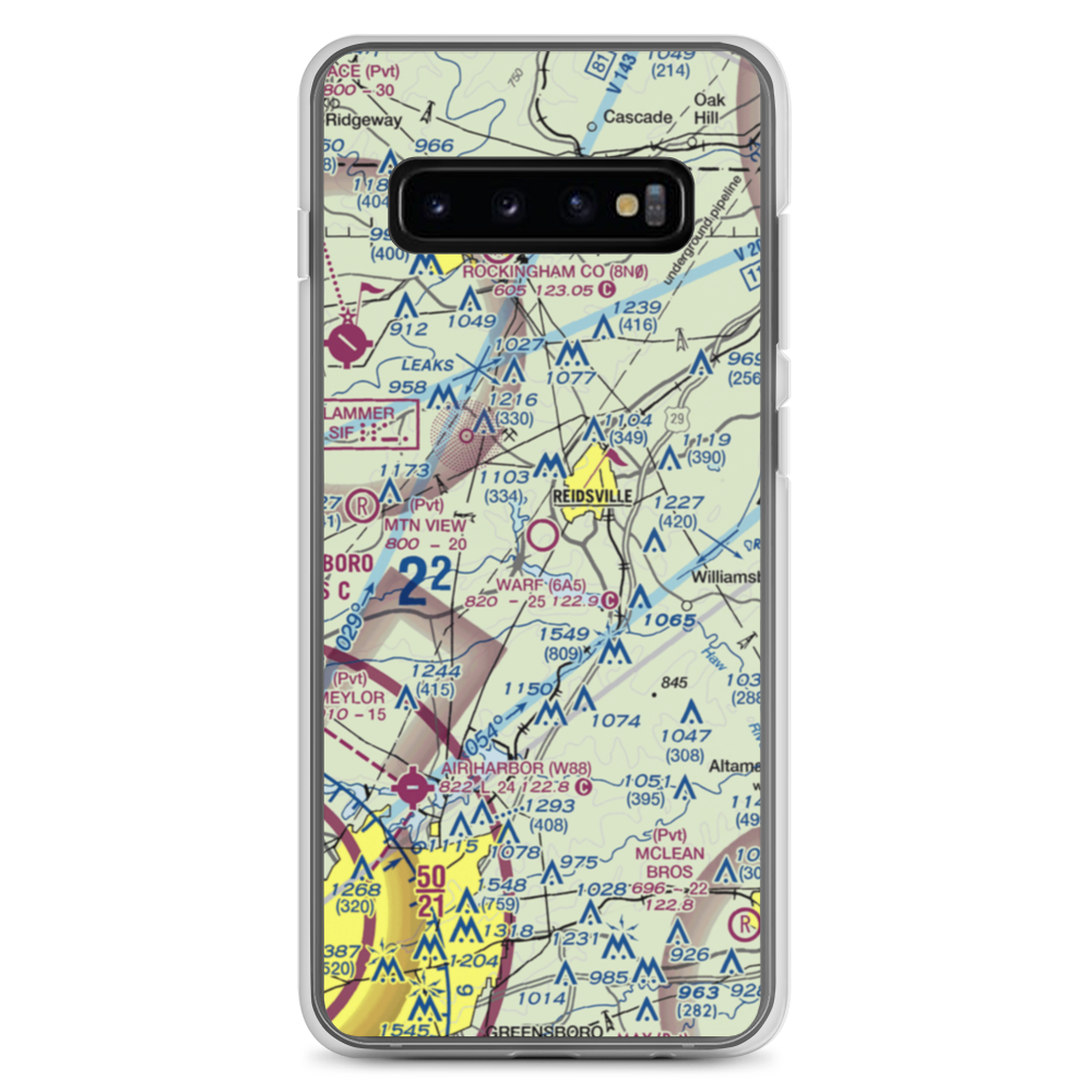 Warf Airport (6A5) VFR Sectional Samsung Case Samsung Galaxy S10+ model shown