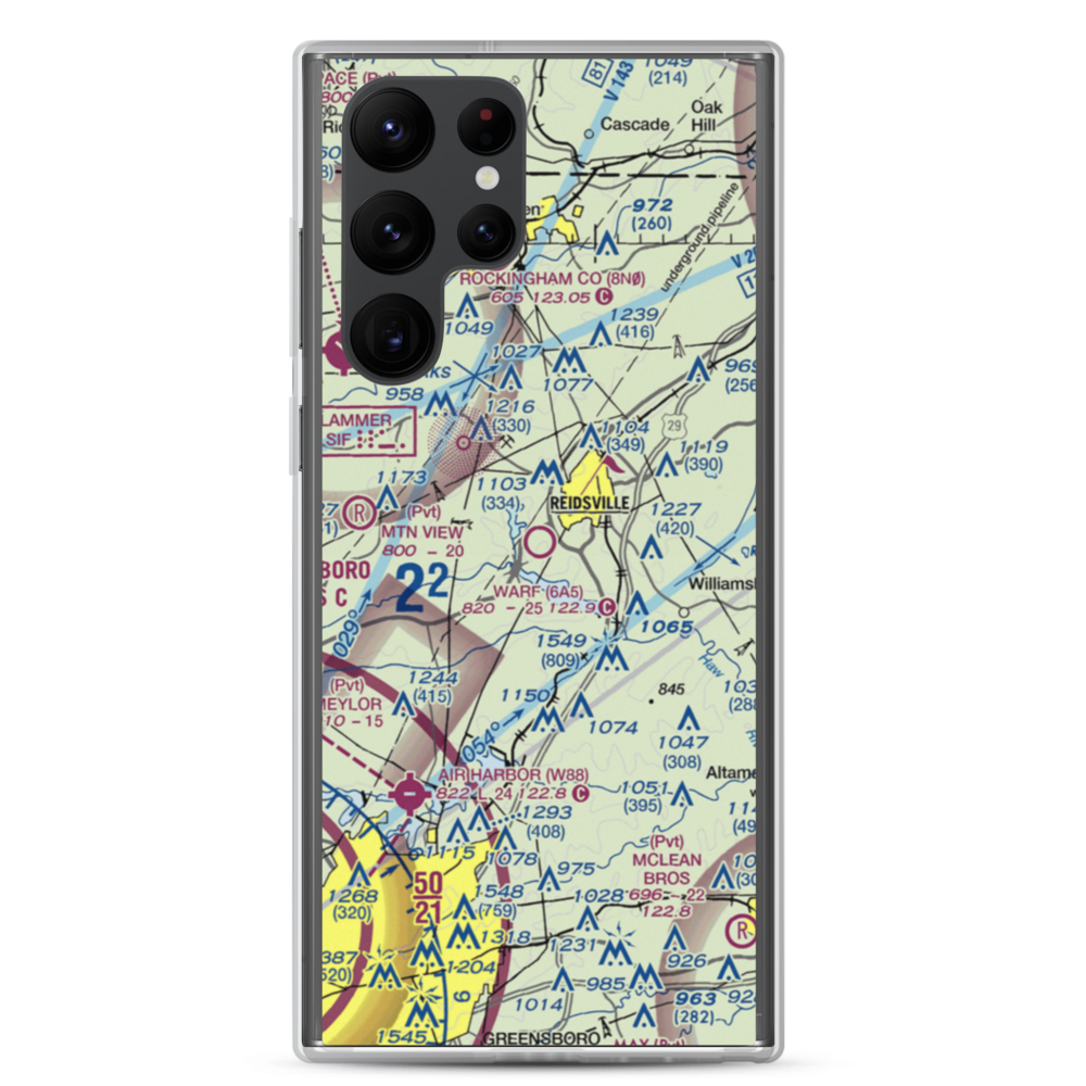 Warf Airport (6A5) VFR Sectional Samsung Case Samsung Galaxy S22 Ultra model shown