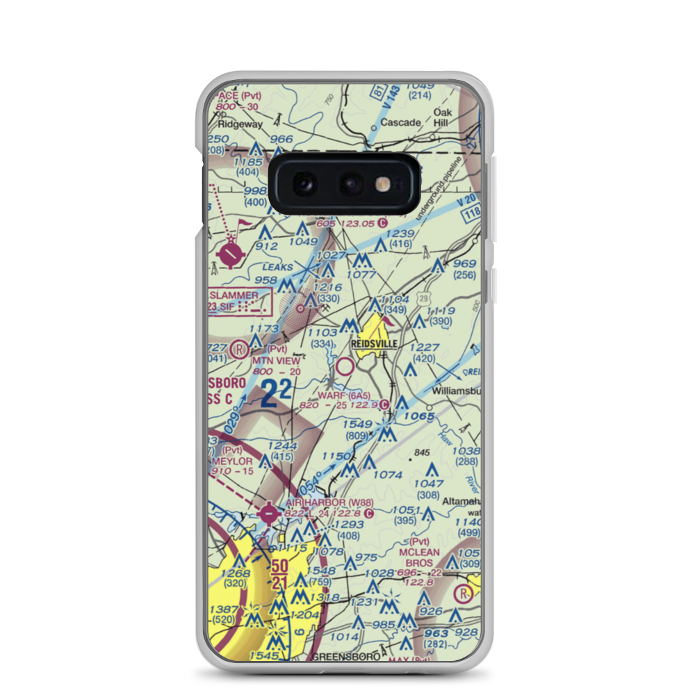 Warf Airport (6A5) VFR Sectional Samsung Case Samsung Galaxy S10e model shown
