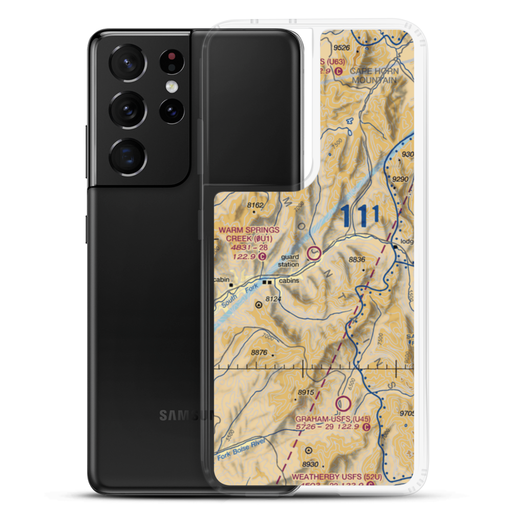 Warm Springs Creek Airport (0U1) VFR Sectional Samsung Case Samsung Galaxy S21 Ultra model shown