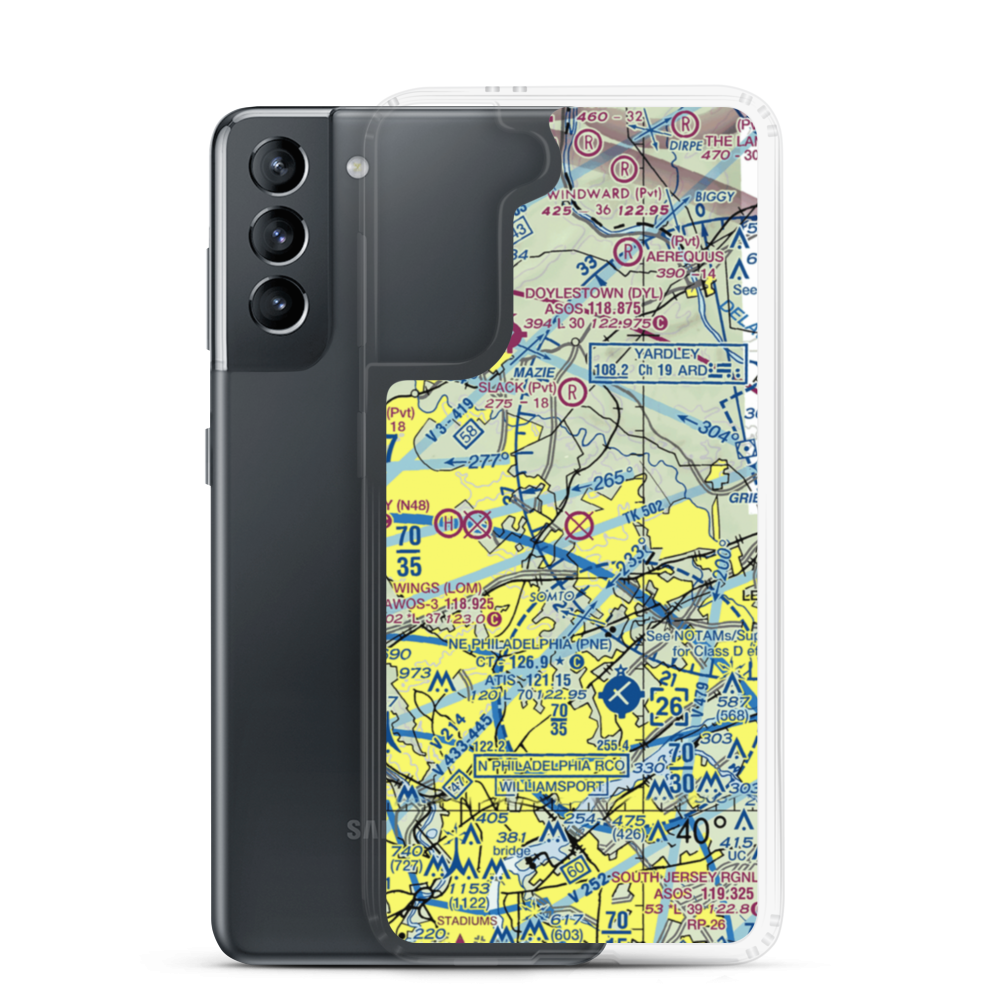 Warminster Naval Air Warfare Center (NJP) VFR Sectional Samsung Case Samsung Galaxy S21 model shown