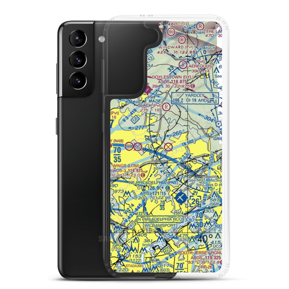Warminster Naval Air Warfare Center (NJP) VFR Sectional Samsung Case Samsung Galaxy S21 Plus model shown