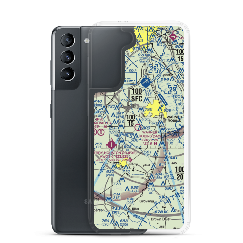 Warner Robins Air Park (5A2) VFR Sectional Samsung Case Samsung Galaxy S21 model shown