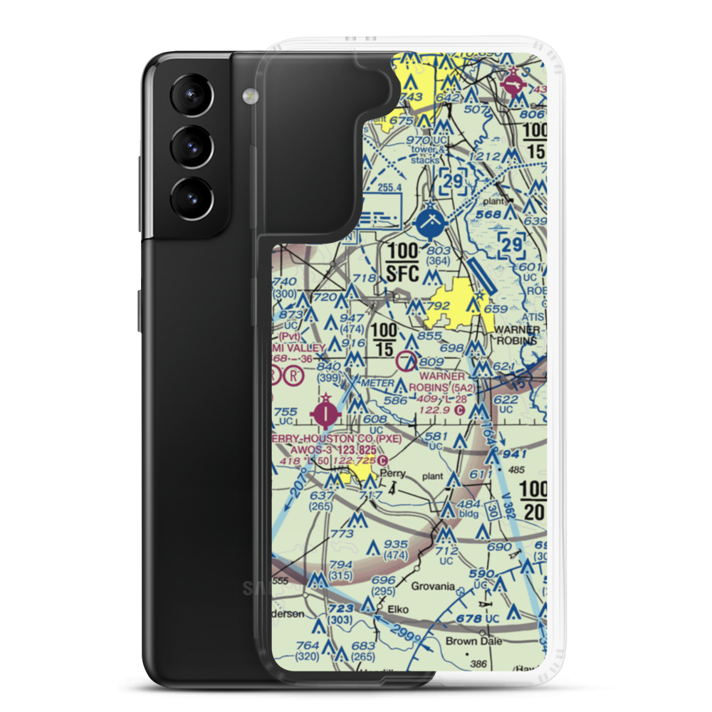 Warner Robins Air Park (5A2) VFR Sectional Samsung Case Samsung Galaxy S21 Plus model shown