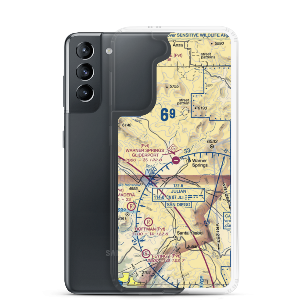 Warner Springs Gliderport Airport (CL35) VFR Sectional Samsung Case Samsung Galaxy S21 model shown
