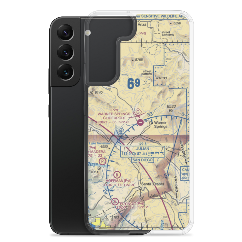 Warner Springs Gliderport Airport (CL35) VFR Sectional Samsung Case Samsung Galaxy S22 Plus model shown
