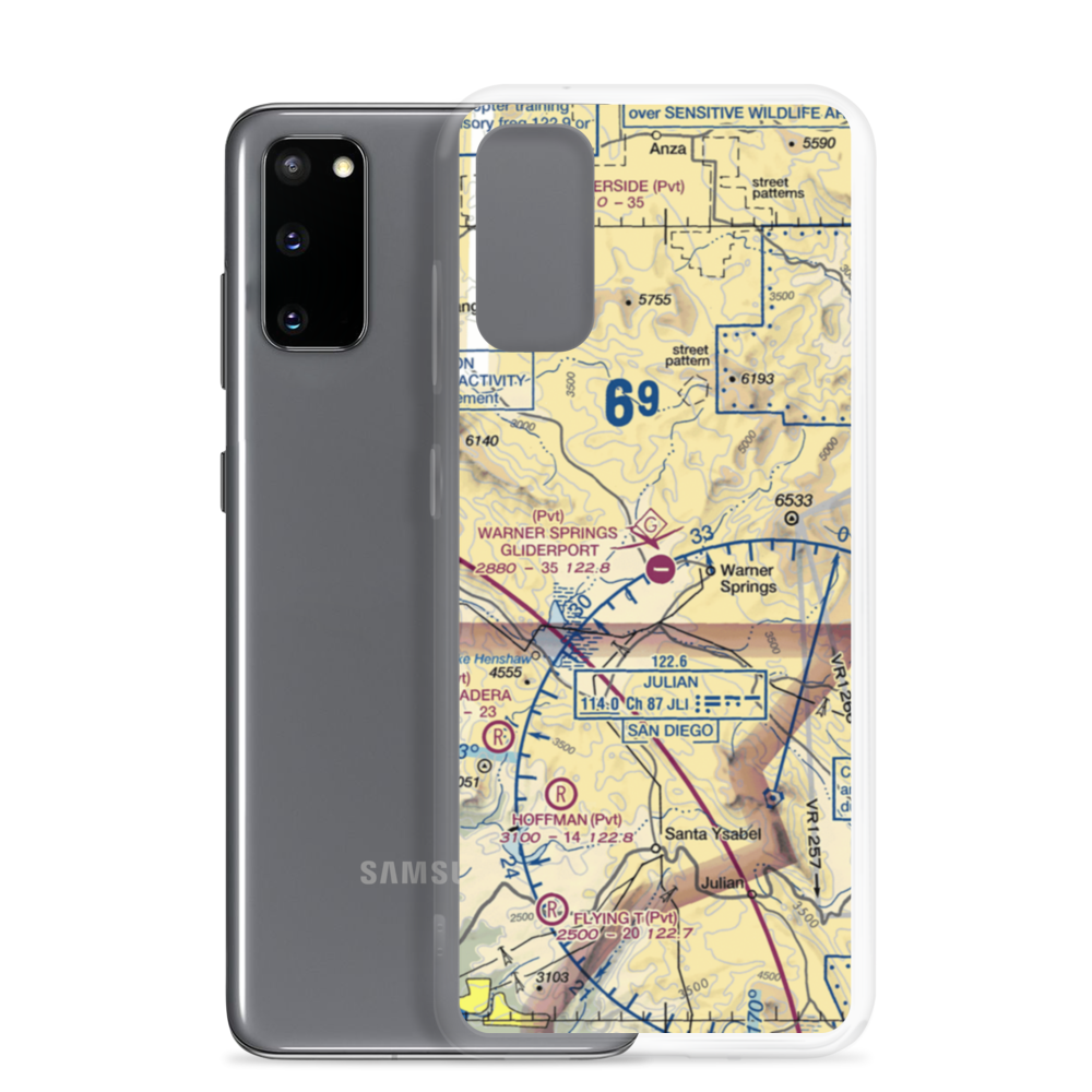 Warner Springs Gliderport Airport (CL35) VFR Sectional Samsung Case Samsung Galaxy S20 model shown
