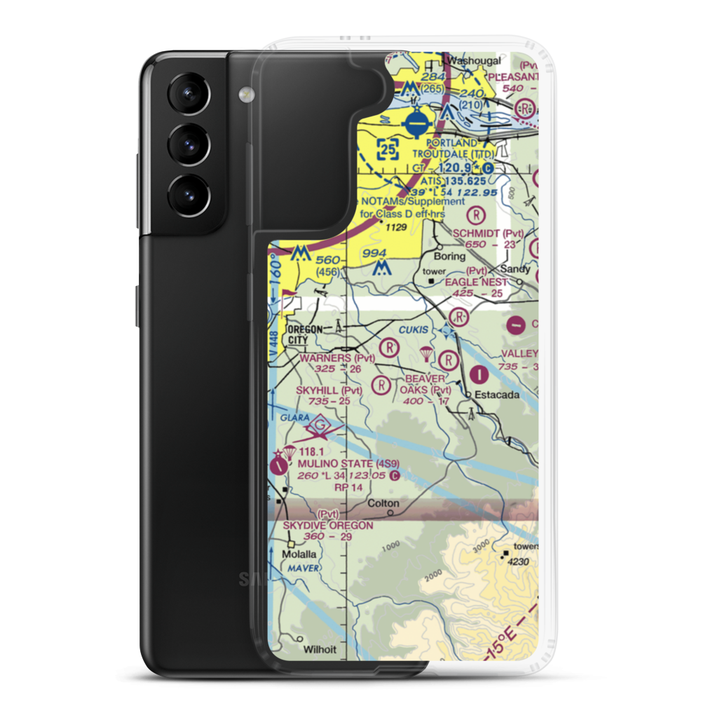 Warner's Airport (20OR) VFR Sectional Samsung Case Samsung Galaxy S21 Plus model shown