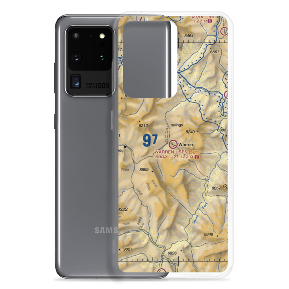 Warren /US Forest Service/ Airport (3U1) VFR Sectional Samsung Case Samsung Galaxy S20 Ultra model shown