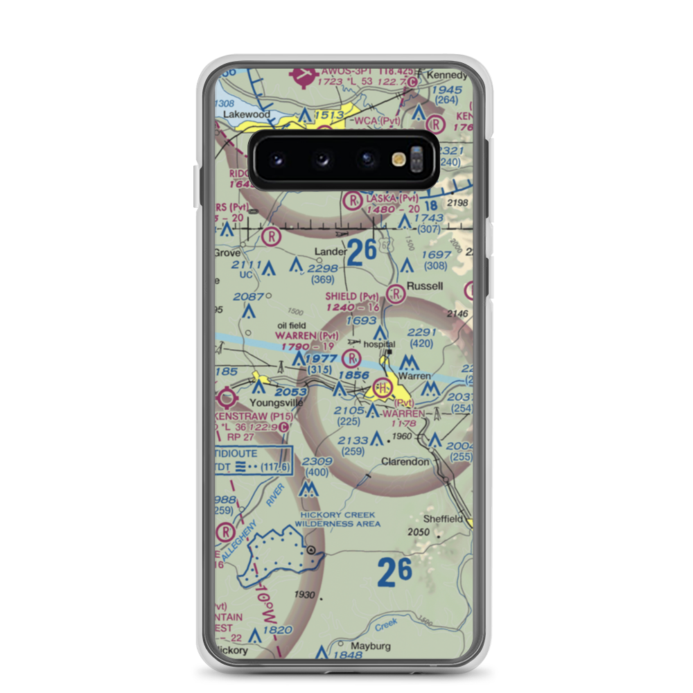 Warren Airpark (7PA1) VFR Sectional Samsung Case Samsung Galaxy S10 model shown