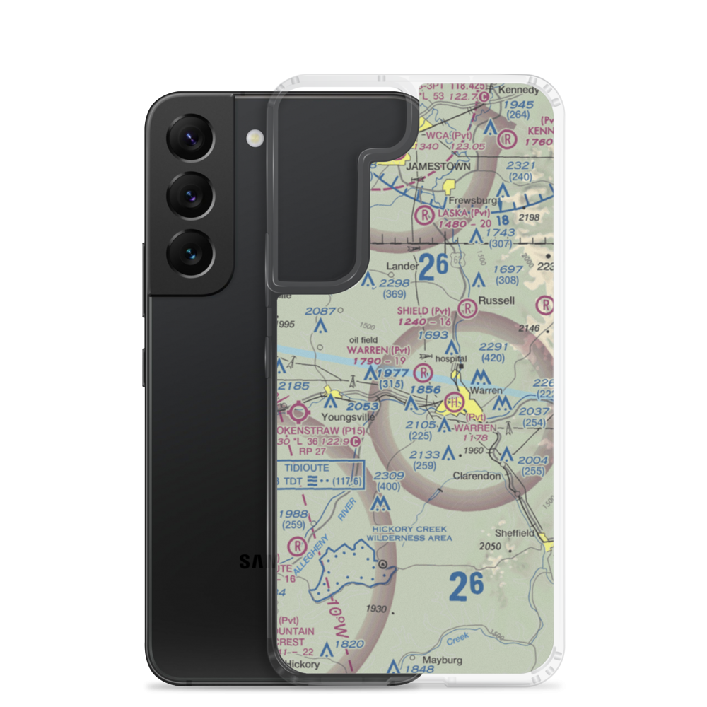 Warren Airpark (7PA1) VFR Sectional Samsung Case Samsung Galaxy S22 model shown