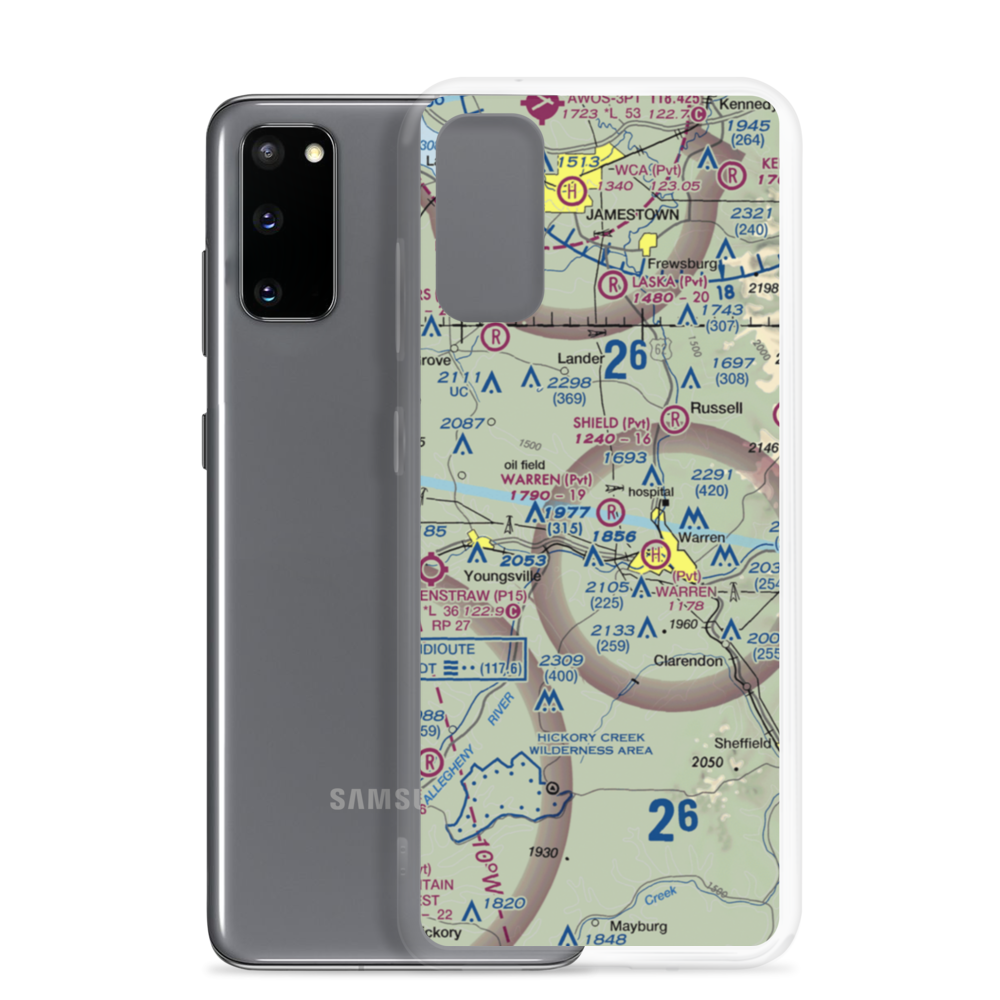 Warren Airpark (7PA1) VFR Sectional Samsung Case Samsung Galaxy S20 model shown