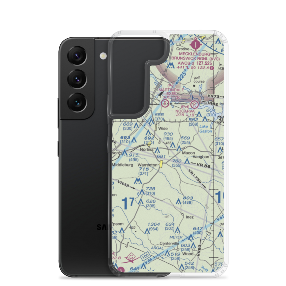 Warren County Airport (US-0028) VFR Sectional Samsung Case Samsung Galaxy S22 model shown