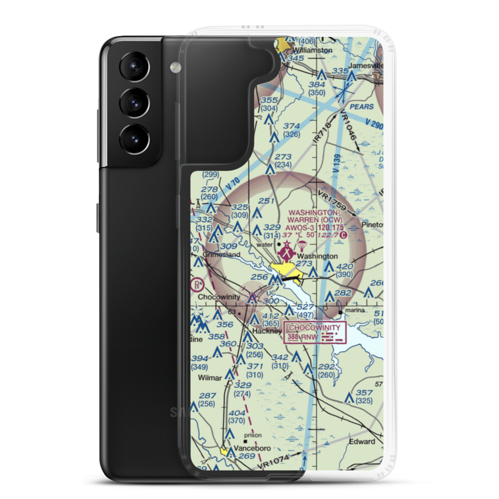 Warren Field (OCW) VFR Sectional Samsung Case Samsung Galaxy S21 Plus model shown