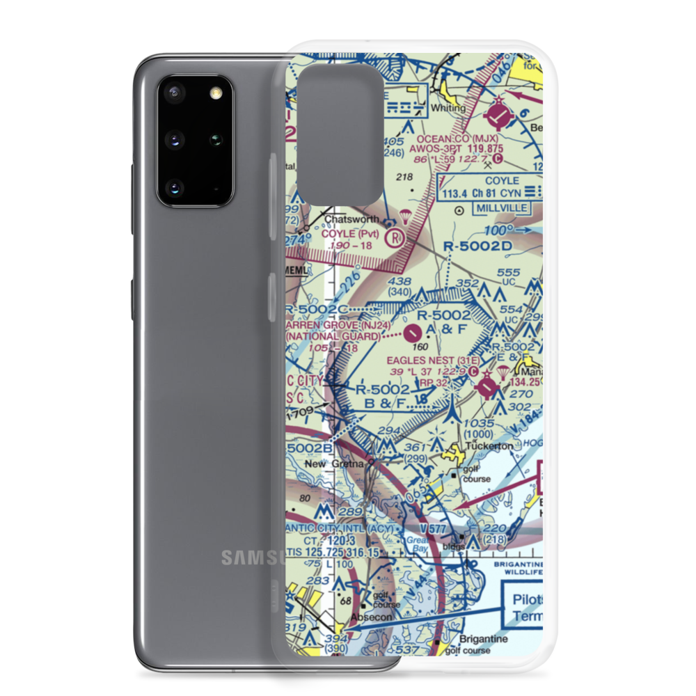 Warren Grove Range Airport (NJ24) VFR Sectional Samsung Case Samsung Galaxy S20 Plus model shown