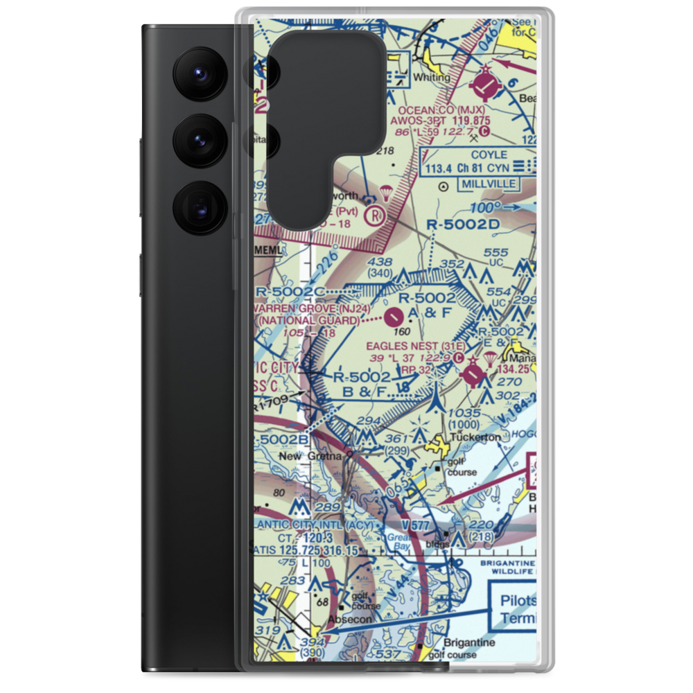 Warren Grove Range Airport (NJ24) VFR Sectional Samsung Case Samsung Galaxy S22 Ultra model shown