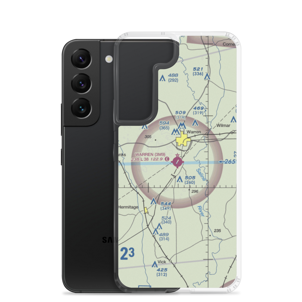 Warren Municipal Airport (3M9) VFR Sectional Samsung Case Samsung Galaxy S22 model shown
