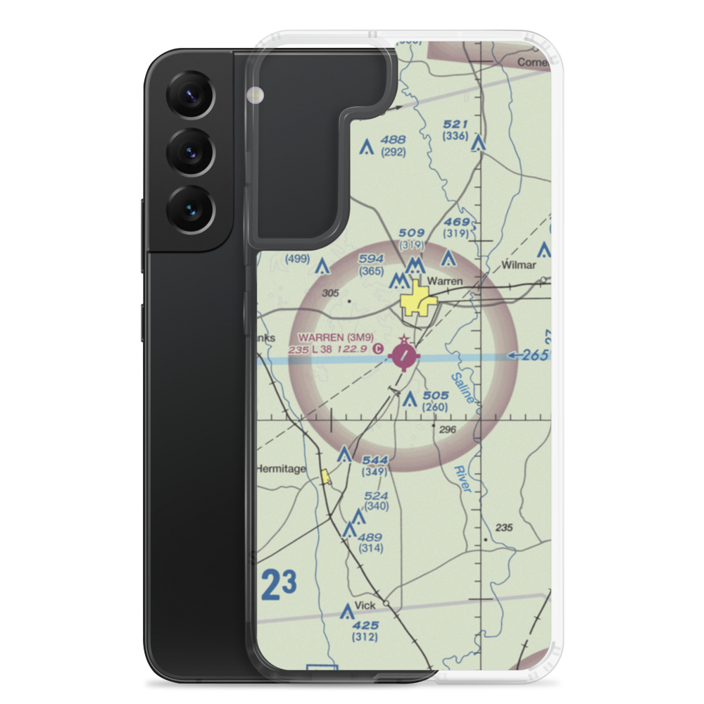 Warren Municipal Airport (3M9) VFR Sectional Samsung Case Samsung Galaxy S22 Plus model shown