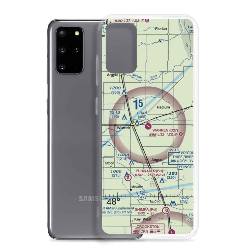 Warren Municipal Airport (D37) VFR Sectional Samsung Case Samsung Galaxy S20 Plus model shown