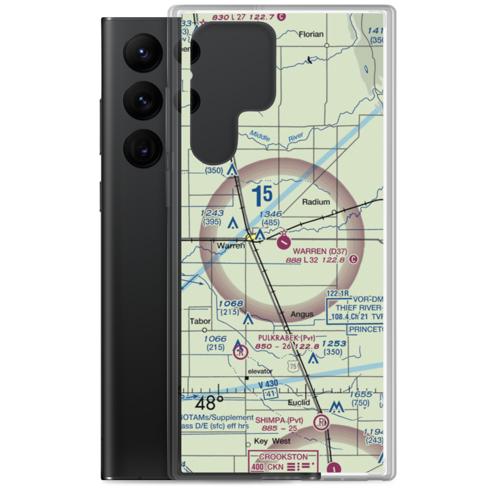 Warren Municipal Airport (D37) VFR Sectional Samsung Case Samsung Galaxy S22 Ultra model shown