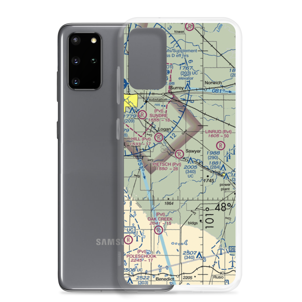 Warren Pietsch Airport (ND42) VFR Sectional Samsung Case Samsung Galaxy S20 Plus model shown