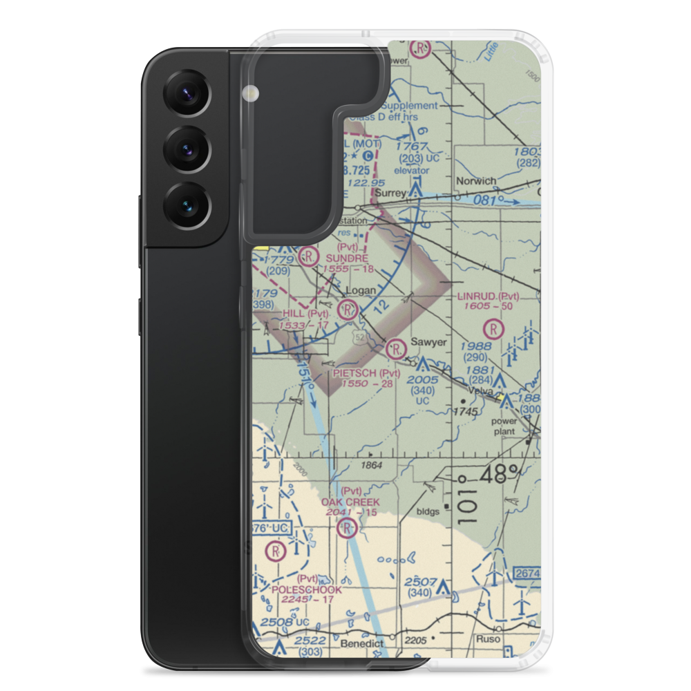 Warren Pietsch Airport (ND42) VFR Sectional Samsung Case Samsung Galaxy S22 Plus model shown