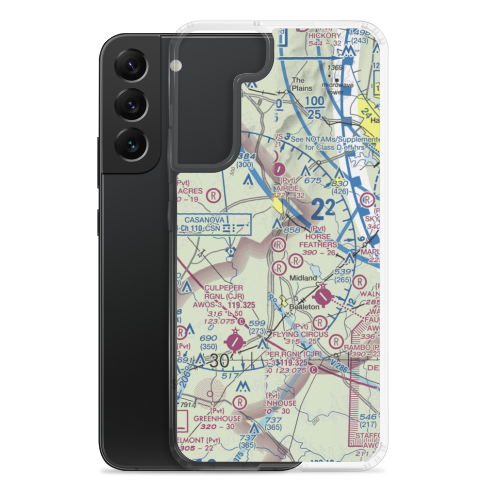 Warrenton Air Park (7VG0) VFR Sectional Samsung Case Samsung Galaxy S22 Plus model shown