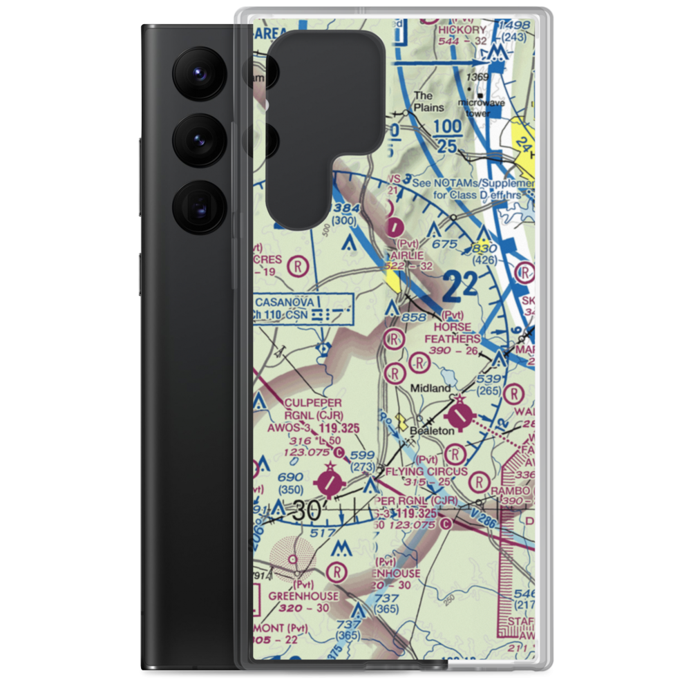Warrenton Air Park (7VG0) VFR Sectional Samsung Case Samsung Galaxy S22 Ultra model shown