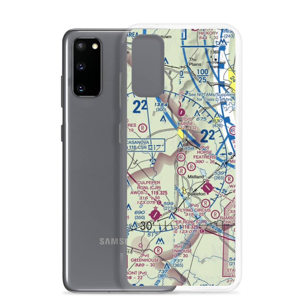 Warrenton Air Park (7VG0) VFR Sectional Samsung Case Samsung Galaxy S20 model shown