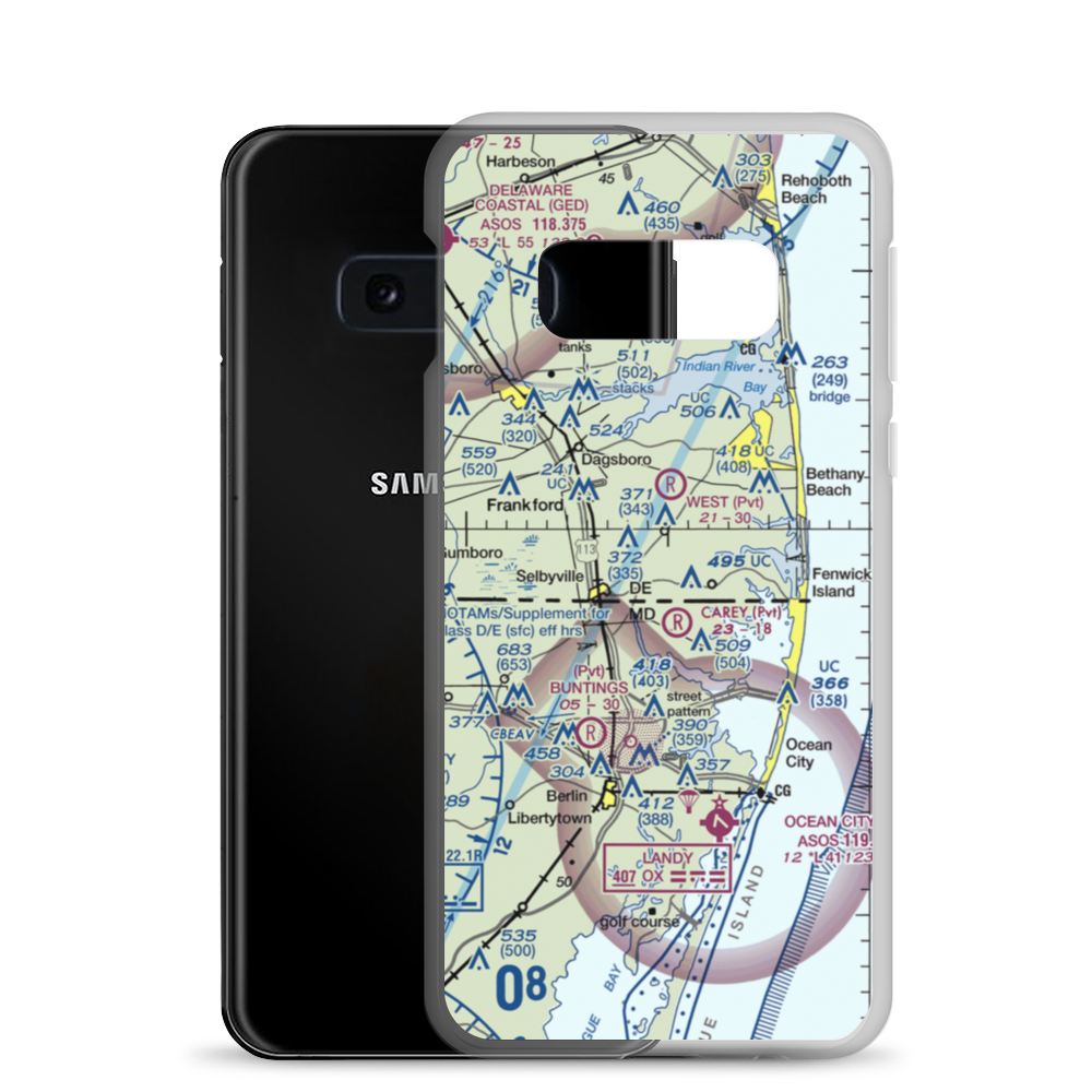Warrington Field (DE27) VFR Sectional Samsung Case Samsung Galaxy S10e model shown