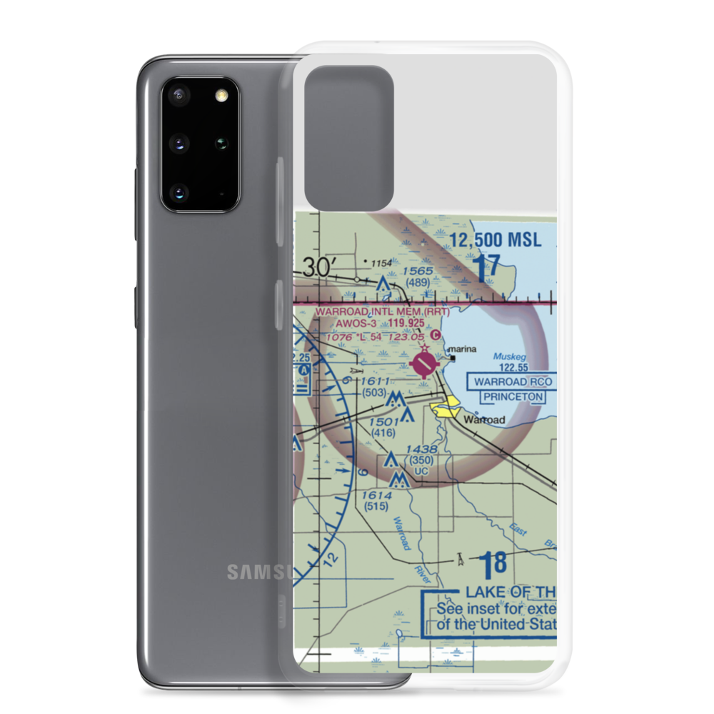 Warroad International Memorial Airport (RRT) VFR Sectional Samsung Case Samsung Galaxy S20 Plus model shown