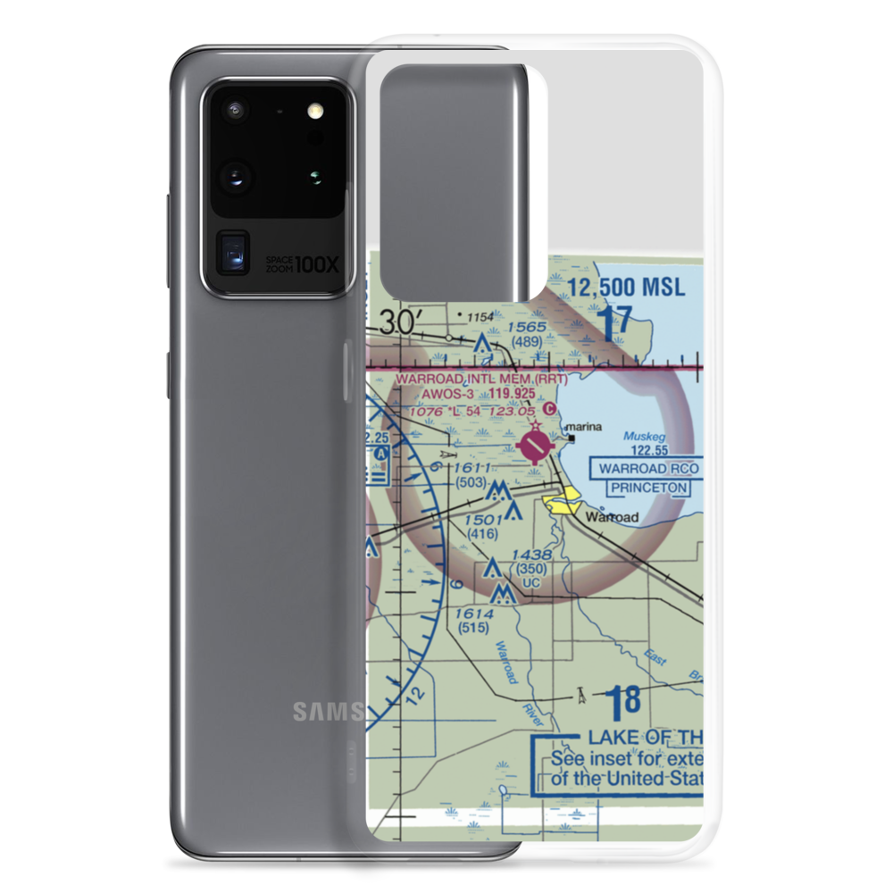 Warroad International Memorial Airport (RRT) VFR Sectional Samsung Case Samsung Galaxy S20 Ultra model shown