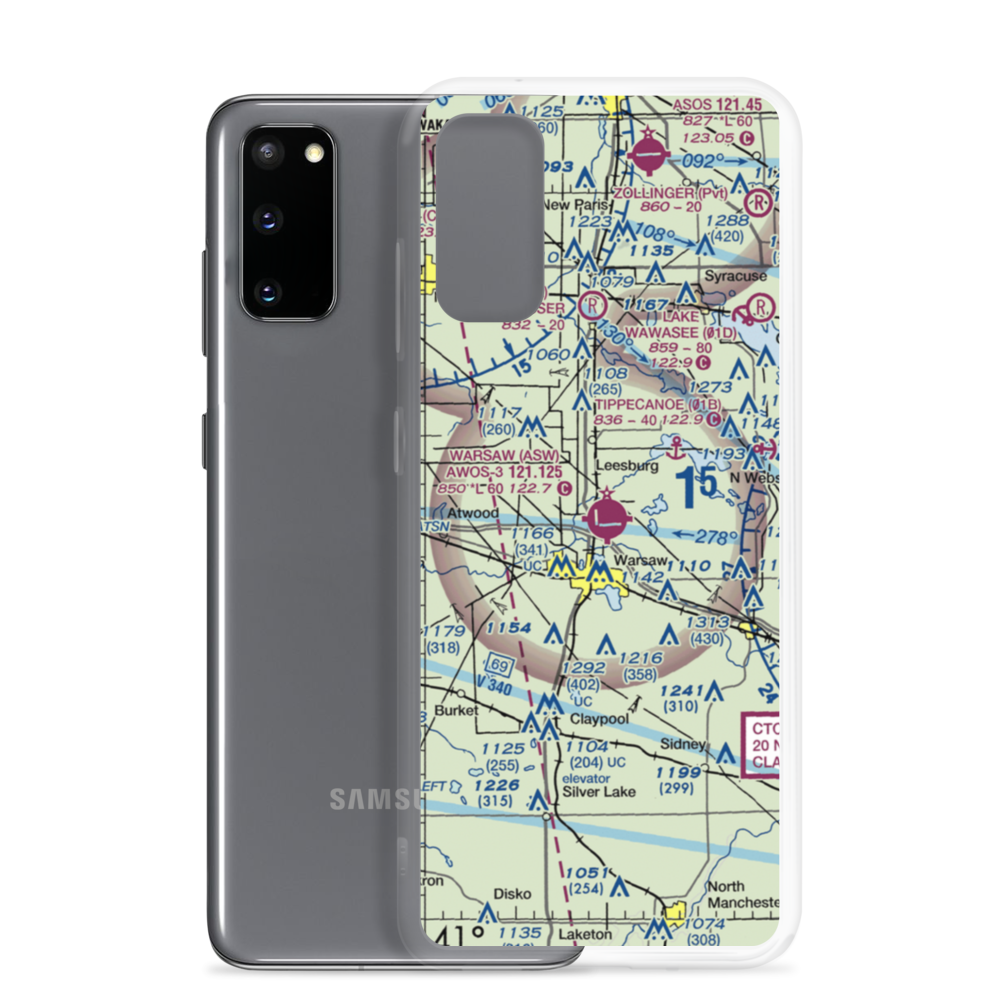 Warsaw Municipal Airport (ASW) VFR Sectional Samsung Case Samsung Galaxy S20 model shown