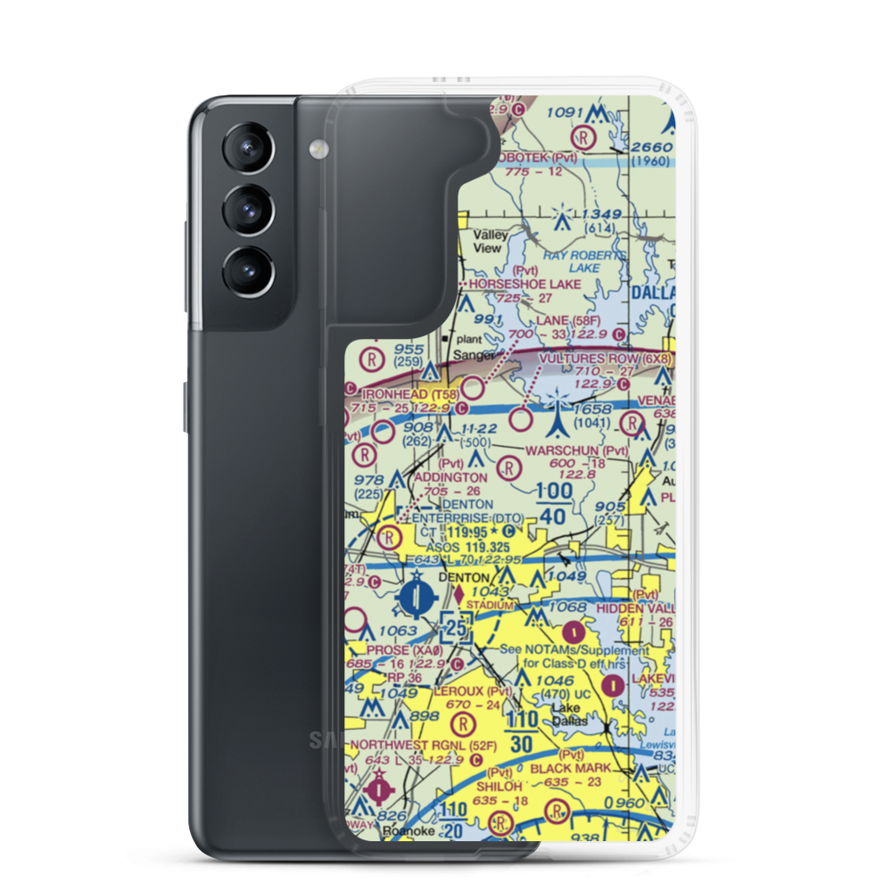 Warschun Ranch Airport (4TA1) VFR Sectional Samsung Case Samsung Galaxy S21 model shown