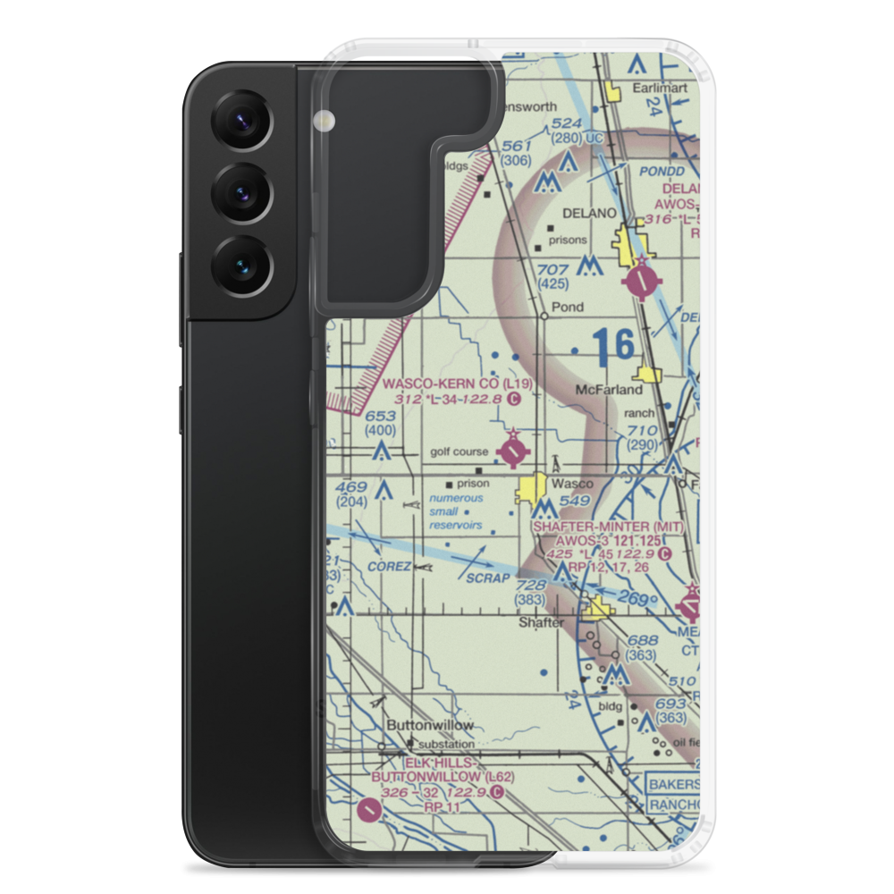 Wasco Kern County Airport (L19) VFR Sectional Samsung Case Samsung Galaxy S22 Plus model shown