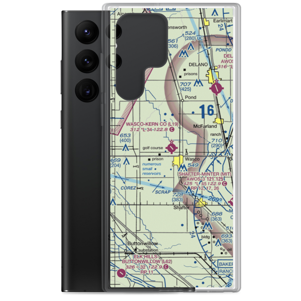 Wasco Kern County Airport (L19) VFR Sectional Samsung Case Samsung Galaxy S22 Ultra model shown