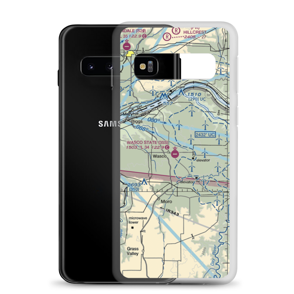 Wasco State Airport (35S) VFR Sectional Samsung Case Samsung Galaxy S10 model shown