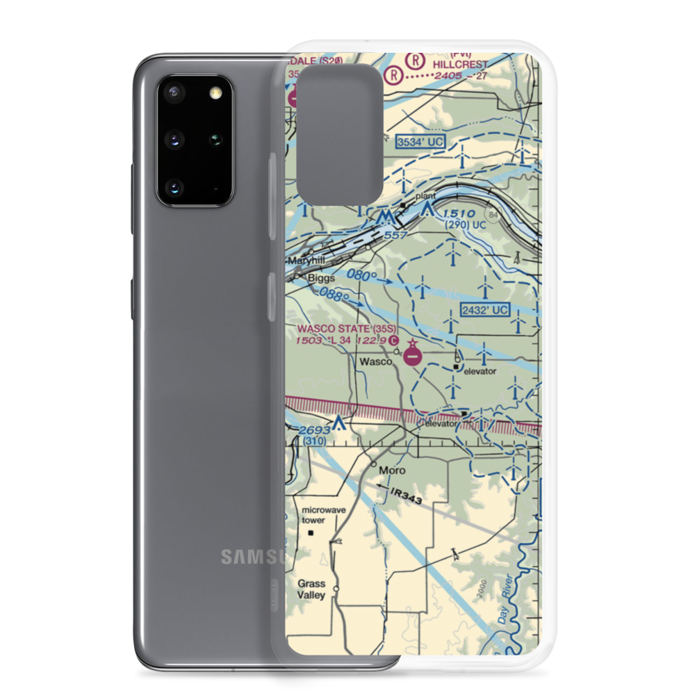 Wasco State Airport (35S) VFR Sectional Samsung Case Samsung Galaxy S20 Plus model shown