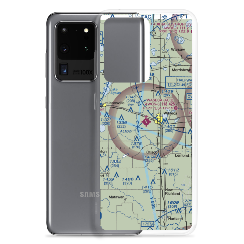 Waseca Municipal Airport (ACQ) VFR Sectional Samsung Case Samsung Galaxy S20 Ultra model shown