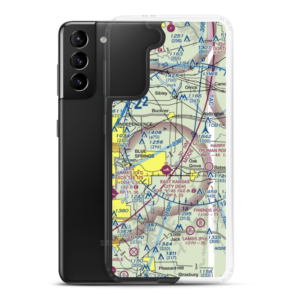 Washburn Farm Airport (62MO) VFR Sectional Samsung Case Samsung Galaxy S21 Plus model shown